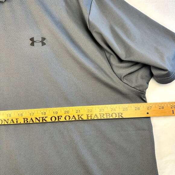 Under Armour Mens Gray 3XL Performance Polo Shirt HeatGear Loose Fit Stretch NWT - Picture 8 of 13